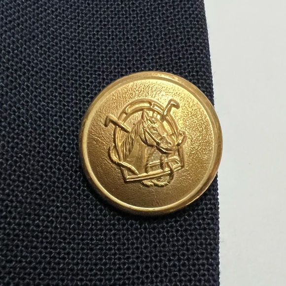 Vintage Ralph Lauren CHAPS Navy Gold Horse Head 2-Button 40R Sport Coat Jacket - Picture 2 of 7